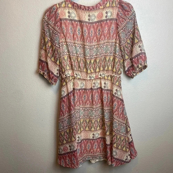 Vanity knee length boho dress with cream lace trimmed slip underneath. - Picture 2 of 10